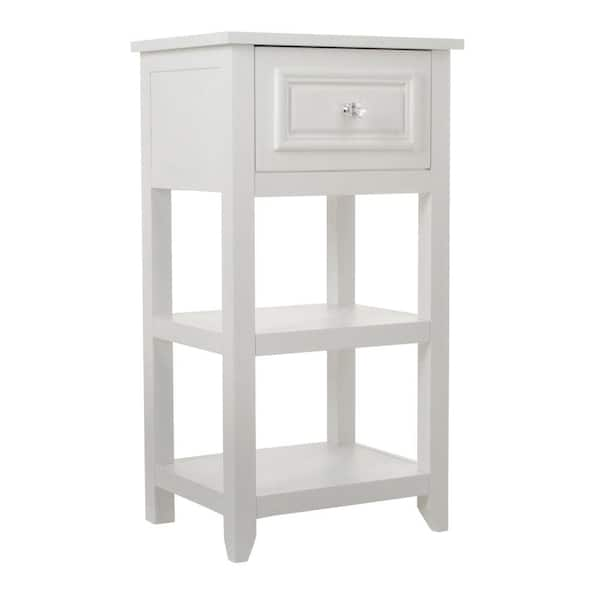 Teamson Home Johnston 15 in. W x 28 in. H x 11-1/8 in. D 2-Shelf Bathroom Linen Storage Floor Cabinet in White