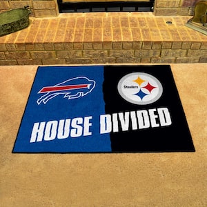 NFL Bills/Steelers Multi-Colored 3 ft. x 3.5 ft. House Divided Area Rug
