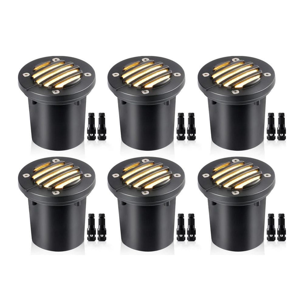 6-Pack Aluminum LED Low Voltage Landscape Well 1200 Lumens Waterproof In-Gr
