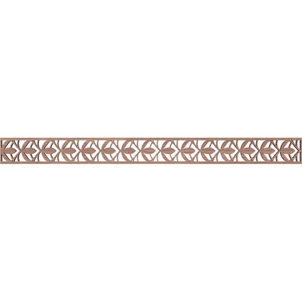 Ekena Millwork Salem Fretwork 0.375 in. D x 46.375 in. W x 4 in. L Walnut Wood Panel Moulding