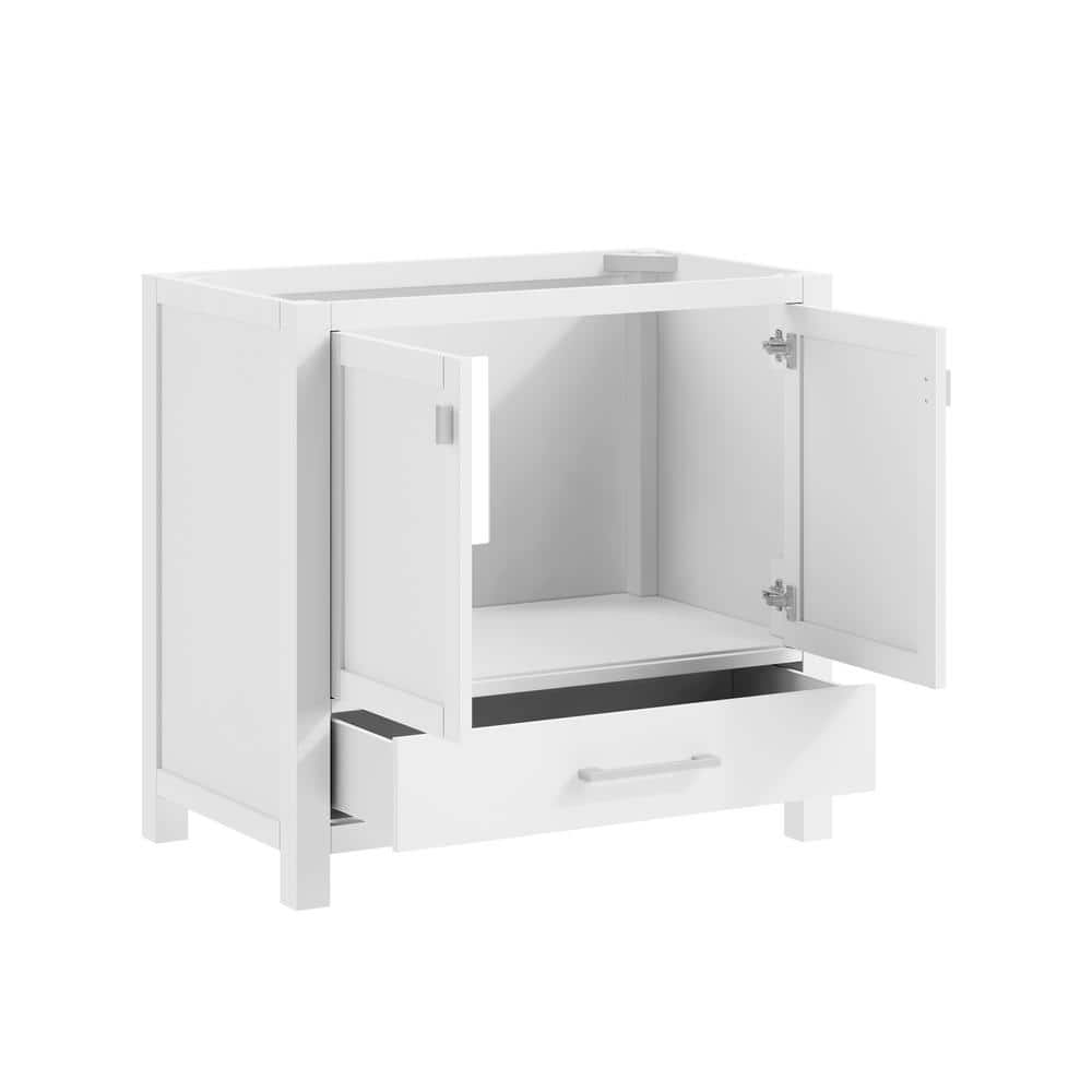 Modero 36'' White Solid Wood Freestanding Vanity Base