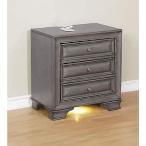 Brandt Gray Transitional Style Nightstand