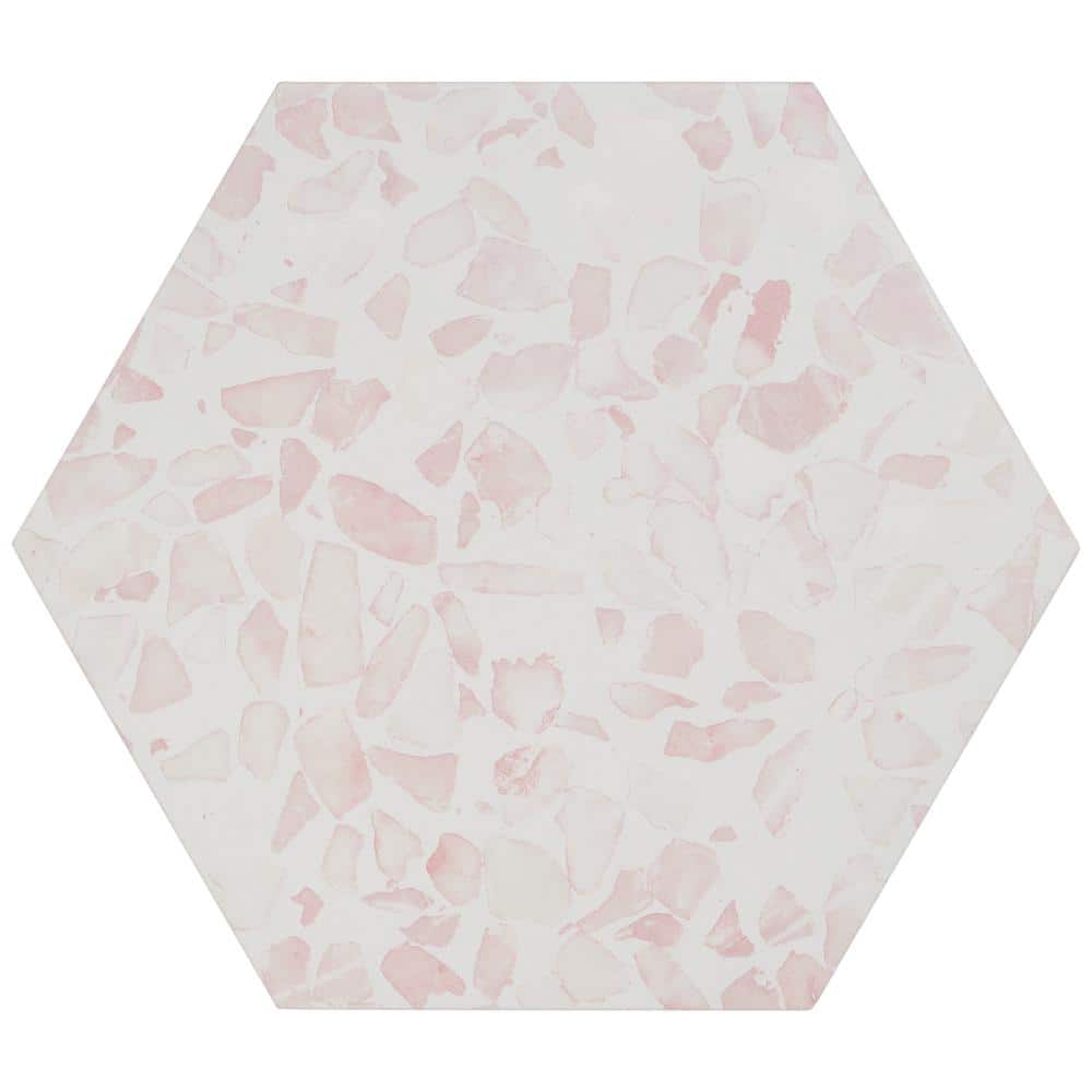 Pink Hexagon Terrazzo Look Porcelain Floor & Wall Tile