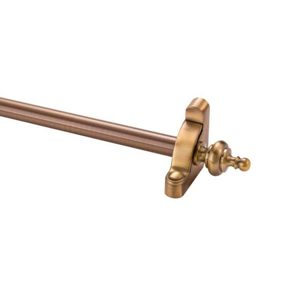 Zoroufy Heritage Collection Tubular 28.5 in. x 1/2 in. Antique Brass Stair Rod Set with Urn Finial