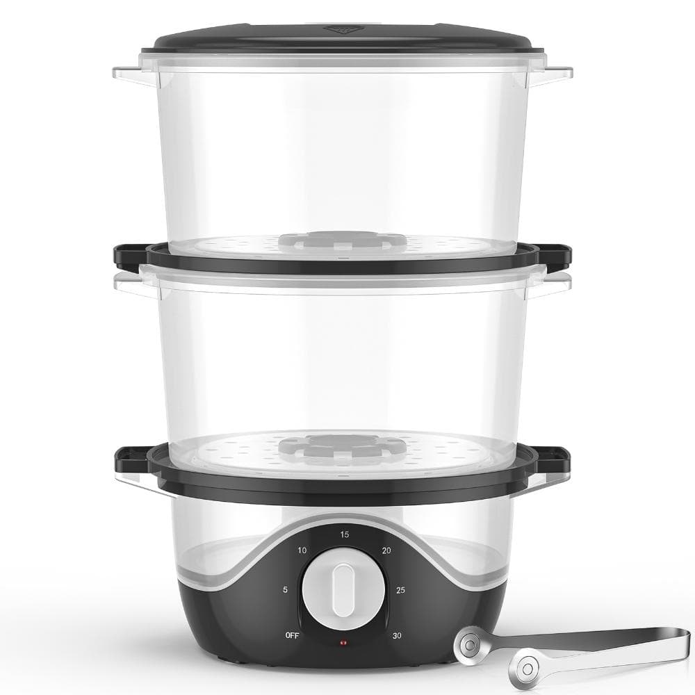 Large Capacity Towel Steamer with Dual Layer Baskets, 60-Minute Timer, Auto Shut-Off for Home Spa & Bathroom price history on PriceWatchPro