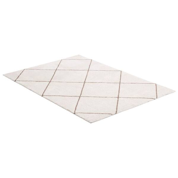 Indoor Plush Area Rugs, 6 x 9 ft. Beige Plush Carpet, Area Rugs Furry with Long Plushs Pile for Bedroom, Non-Shedding