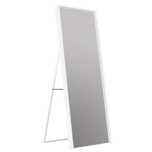 65 in. H x 22 in. W Rectangle Framed White Aluminum Alloy Metal Full Length Mirror Standing Floor Bathroom Vanity Mirror