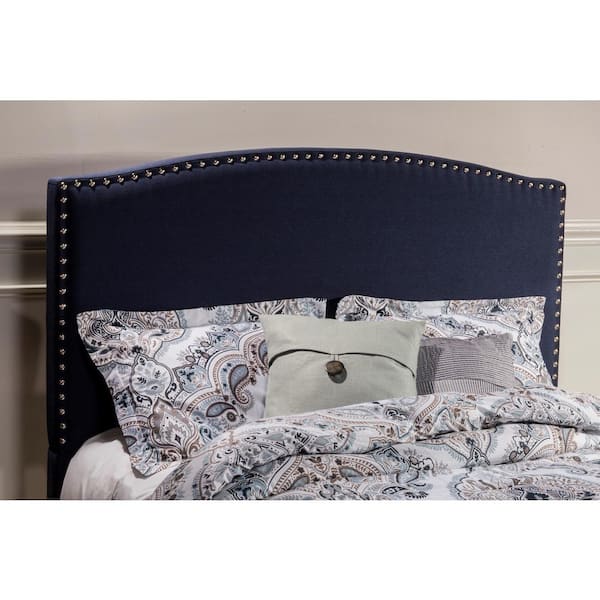 Hilale Furniture Kerstein Blue Navy, Navy Upholstered Queen Headboard