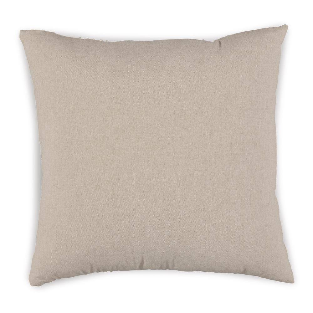 Benbert Light Brown and White Cotton Square Pillow
