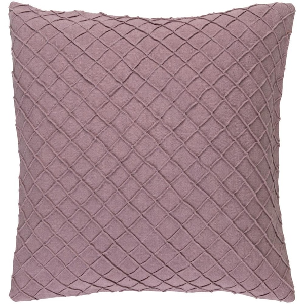 Livabliss Gorleston Purple Solid Polyester 18 in. x 18 in. Throw Pillow