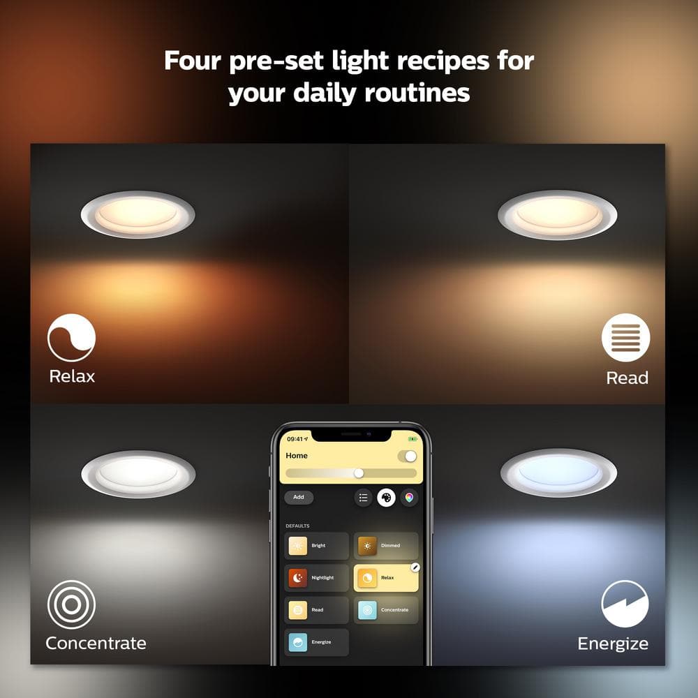 White 4-Inch LED Smart Ceiling Lamp with Voice Control