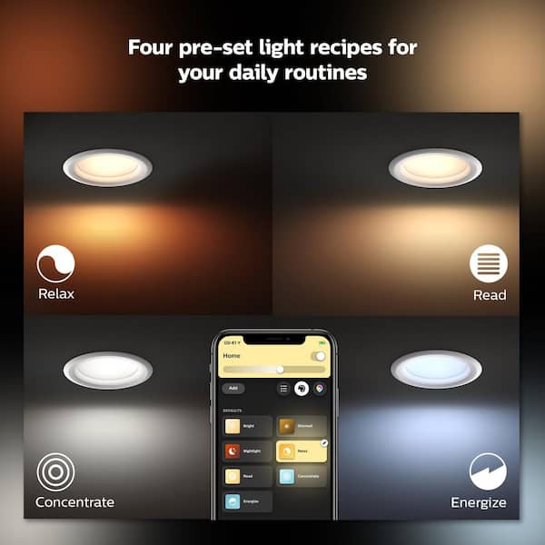 Philips Hue 4 in. LED Color Changing Smart Recessed High Lumen