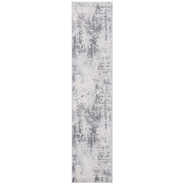 SAFAVIEH Tulum Ivory/Charcoal 2 ft. x 9 ft. Geometric Runner Rug