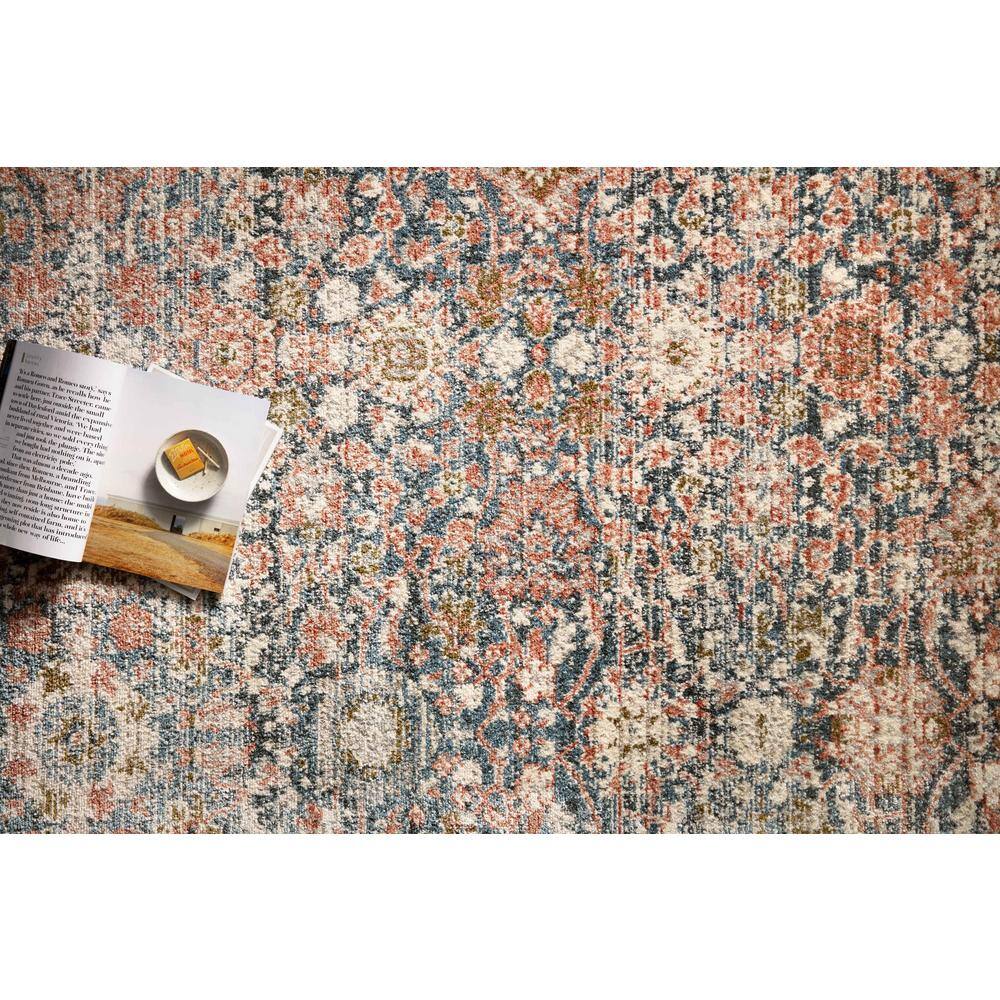 Elegant Navy and Rust 5'-3" x 7'-6" Viscose Area Rug