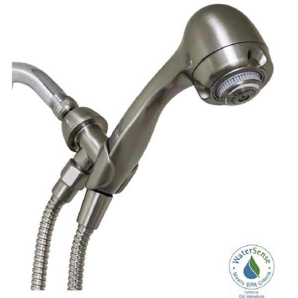 Earth 3-Spray 2.7 in. Single Wall Mount Handheld 1.5 GPM Shower Head in Brushed Nickel
