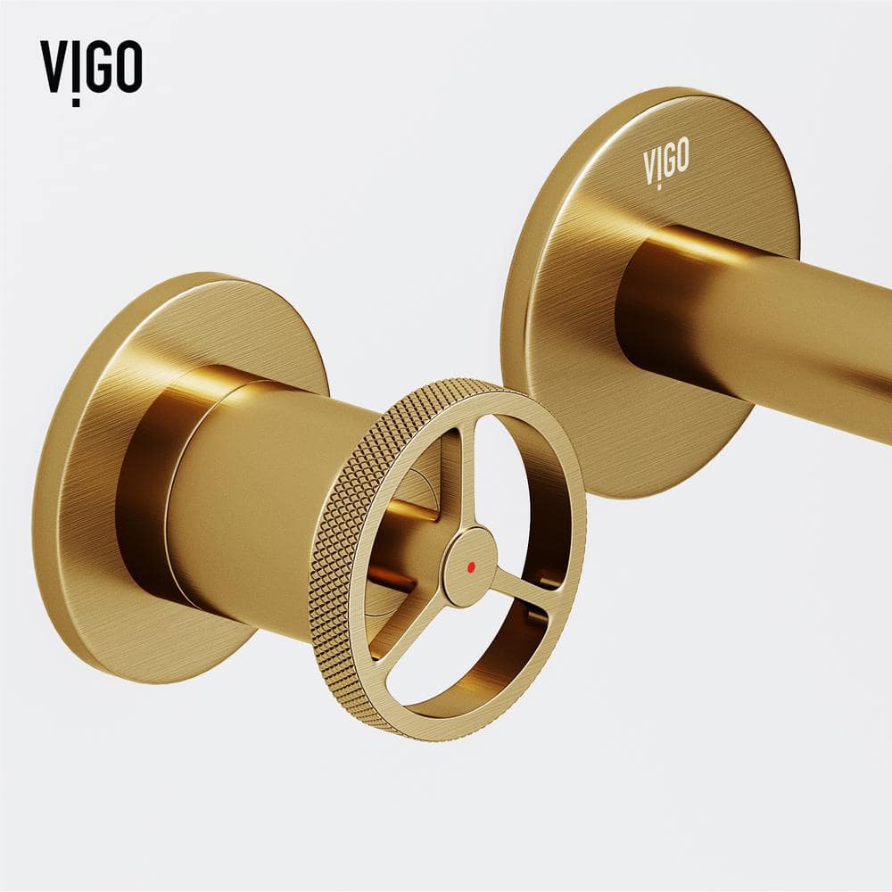 Brooklyn Industrial-Chic Matte Brushed Gold Dual-Handle Faucet