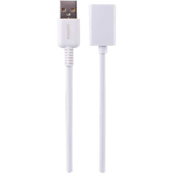 Philips 6 ft. USB 2.0 Charging Extension Cable in white SWU2801N/27 - The  Home Depot