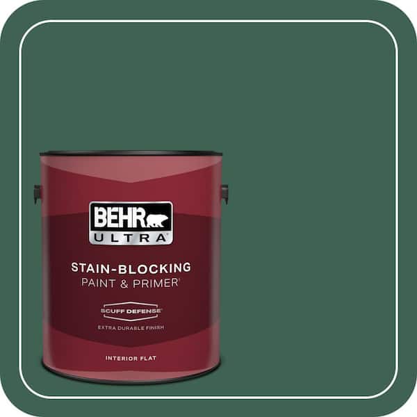 BEHR ULTRA 1 gal. #M430-7 Green Agate Extra Durable Flat Interior Paint & Primer
