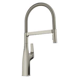 Rivana Single Handle Semi-Pro Standard Kitchen Faucet in Satin Platinum