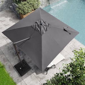10 ft. Heavy-Duty Cantilever Tilt Patio Umbrella in Dark Gray