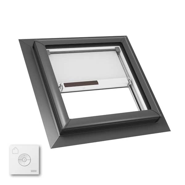 22-1/2 x 22-1/2 in. Fixed Self Flashed Skylight with Laminated Low-E3 Glass and White Solar Powered Room Darkening Shade