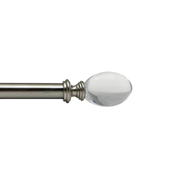 Versailles Home Fashions Crystale 72 in. - 144 in. Adjustable Single 3/4 in. Dia Egg Rod in Brushed Nickel