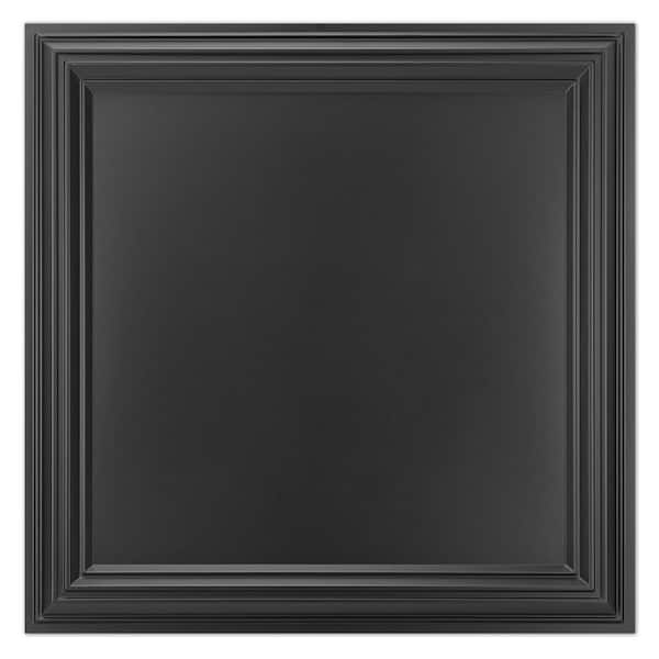 Black 2ft. x 2ft. Modren PVC Drop In Ceiling Tile, Decorative Glue Up Ceiling for Interior Wall Decor (48sq.ft./case)