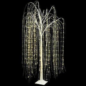 6 ft. 28 8-Light Warm White Lighted Willow Tree LED Tree Halloween Decor for Indoor Outdoor Decoration
