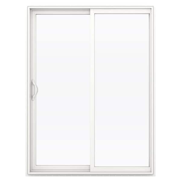 60 in. x 80 in. x 4-9/16 in. Jamb White Vinyl Left-Hand Sliding Patio Door with Low-E Argon Glass (Screen Included)