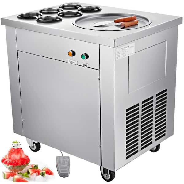 VEVOR Commercial Rolled Ice Cream Machine, 1800W Stir-Fried Ice