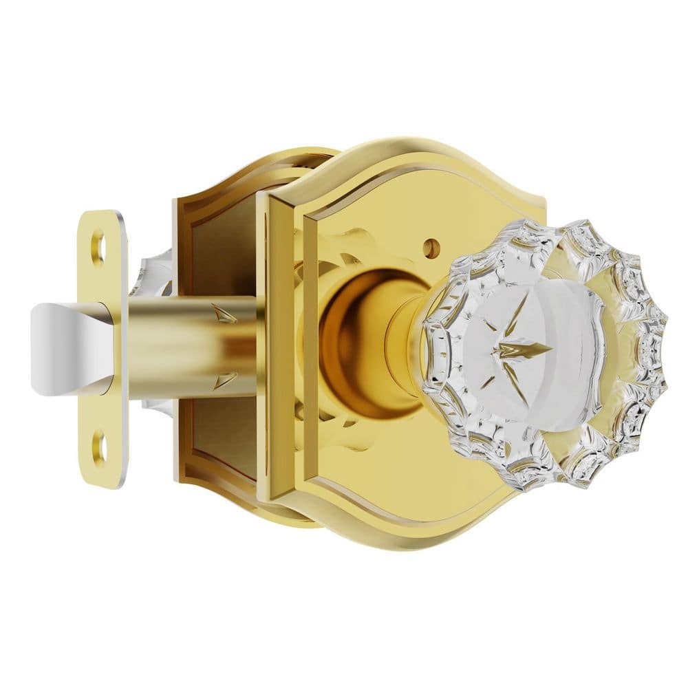 Vintage Polished Brass Interior Privacy Bed/Bath Door Knob with Floral Crystal Knob and Arch Backplate price history on PriceWatchPro