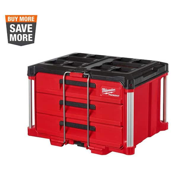 Milwaukee PACKOUT 22 in. Modular 3-Drawer Tool Box with Metal