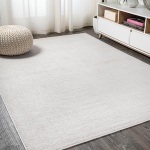 Haze Solid Low-Pile Ivory 8 ft. x 10 ft. Area Rug