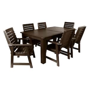 Weatherly Weathered Acorn 7-Piece Recycled Plastic Rectangular Outdoor Dining Set