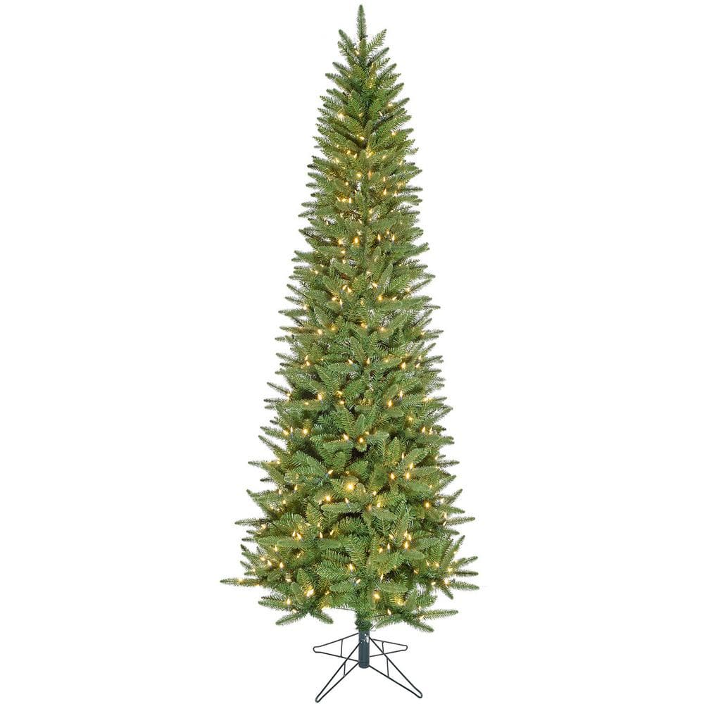 6.5 ft Slim Pre-lit Pine Christmas Tree with Warm White LED Lights