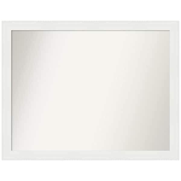 Amanti Art Vanity White Narrow 37.5 in. x 29.5 in. Custom Non-Beveled Recycled Polystyrene Framed Bathroom Vanity Wall Mirror
