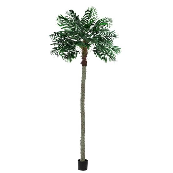 B BALANBO 10 ft. Artificial Coconut Palm Trees 24-lifelike Leaves with Pot