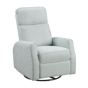 Carmel Sea Glass Textured Fabric Manual Swivel Glider Recliner