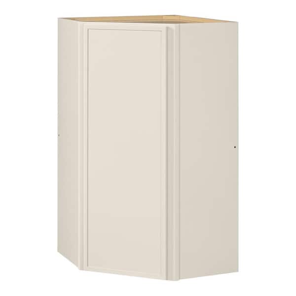 Leyton 24 in. W x 24 in. D x 42 in. H Ready to Assemble Plywood Slim Shaker Diagonal Corner Cabinet in Antique White