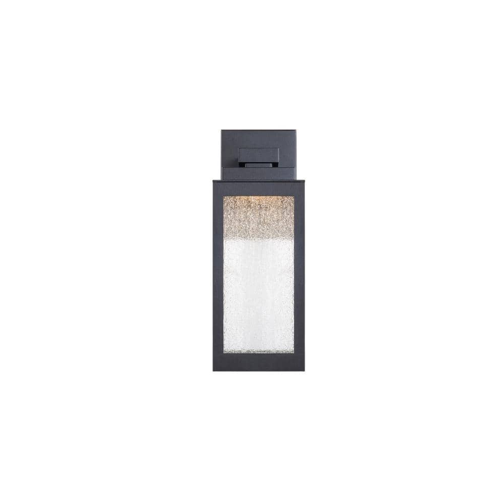 Black Aluminum LED Wall Sconce with Clear Glass Shade