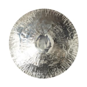 Stainless Steel Silver Plate Wall Decor with Hammered Design