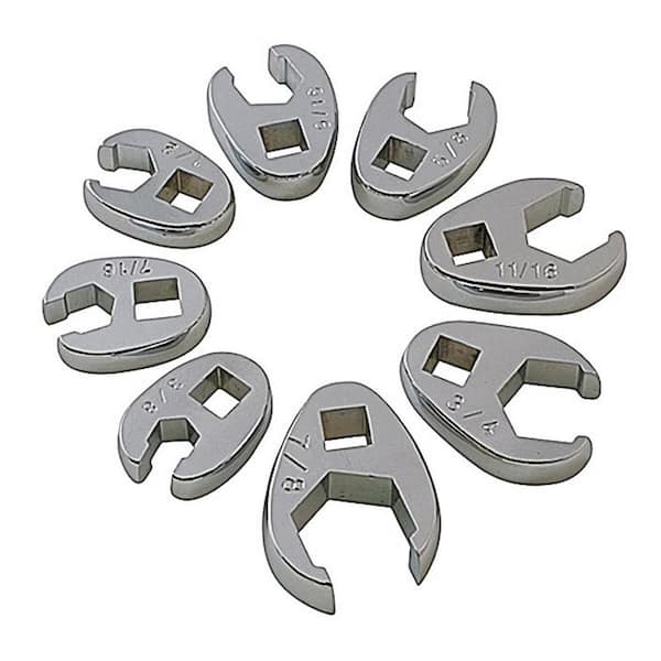 3/8 in. Drive Fractional Crowfoot Flare Nut Wrench Set (8-Piece)
