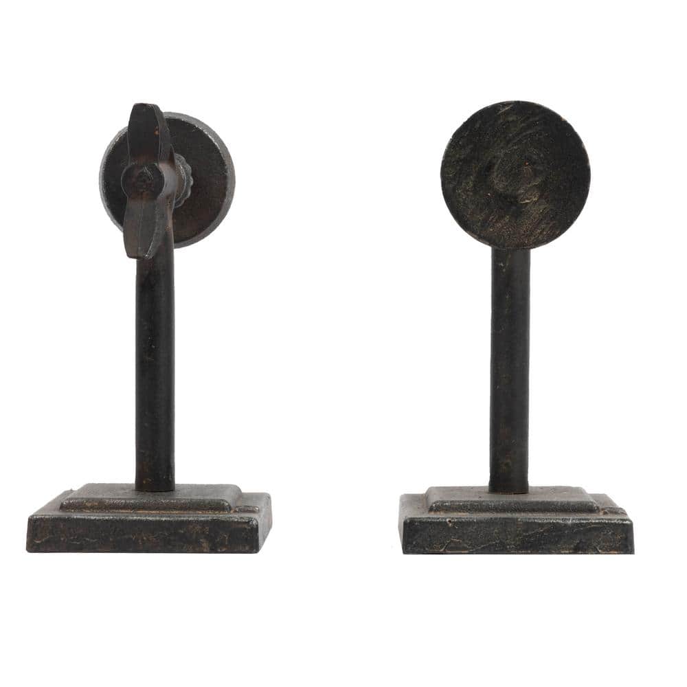 Brown Cast Metal Arrow Bookends Set