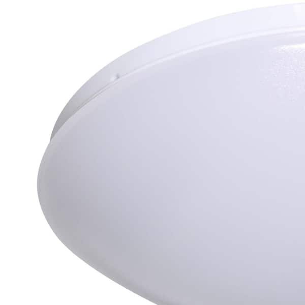 Commercial Electric 11 in. Low Profile 1 Light White LED Puff