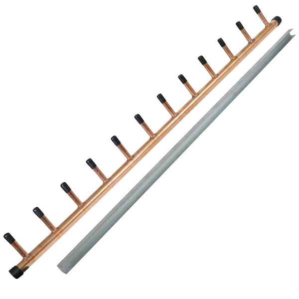 PLUMBFLEX 1 in. x 1/2 in. 12 Branch Copper Manifold Type L-6 in. On Center