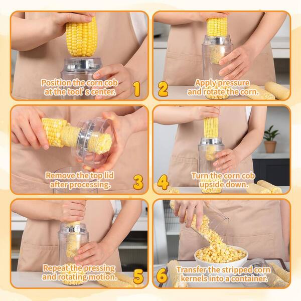 2-Pack Stainless Steel Corn Cob Peeler Stripper – Kitchen Kernel Remover Tool