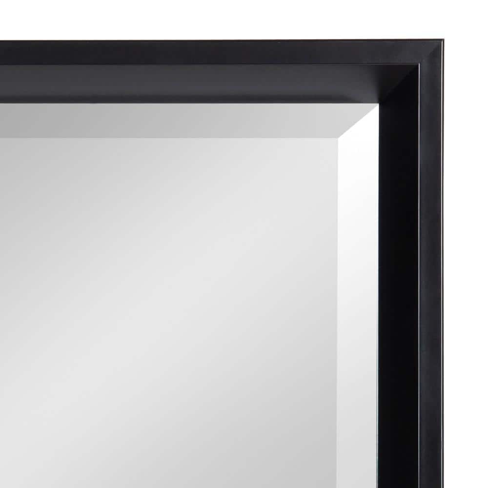 Calter Modern Black Full-Length Rectangular Wall Mirror, 55.75"