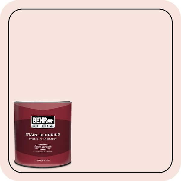 BEHR ULTRA 1 qt. #160A-1 Cream Rose Extra Durable Flat Interior Paint & Primer