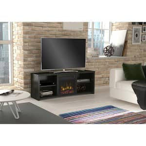 Shelter Cove 59.5 in. Media Console Electric Fireplace TV Stand in Black Walnut