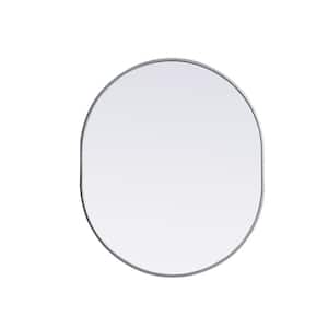 Simply Living 30 in. W x 36 in. H Oval Metal Framed Silver Mirror